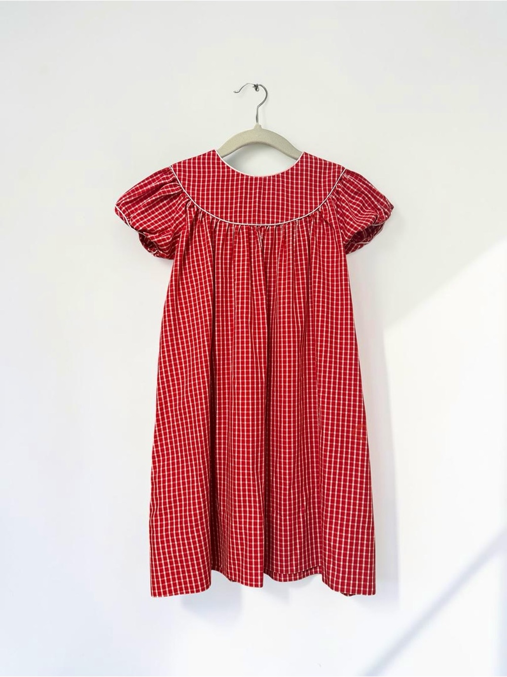 Vintage Orient Expressed Red & White Classic Gingham Dress, 3T